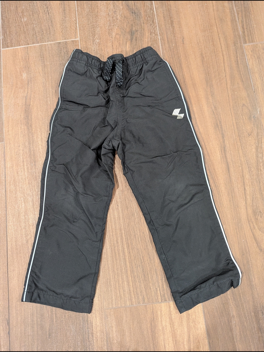 The Children's Place Black Track Pants with White Piping